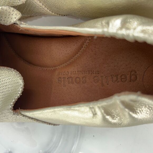 Gentle Souls Women's 10 Lara A-Line Sporty 2 Espadrilles Gold Leather Flats - Picture 11 of 15